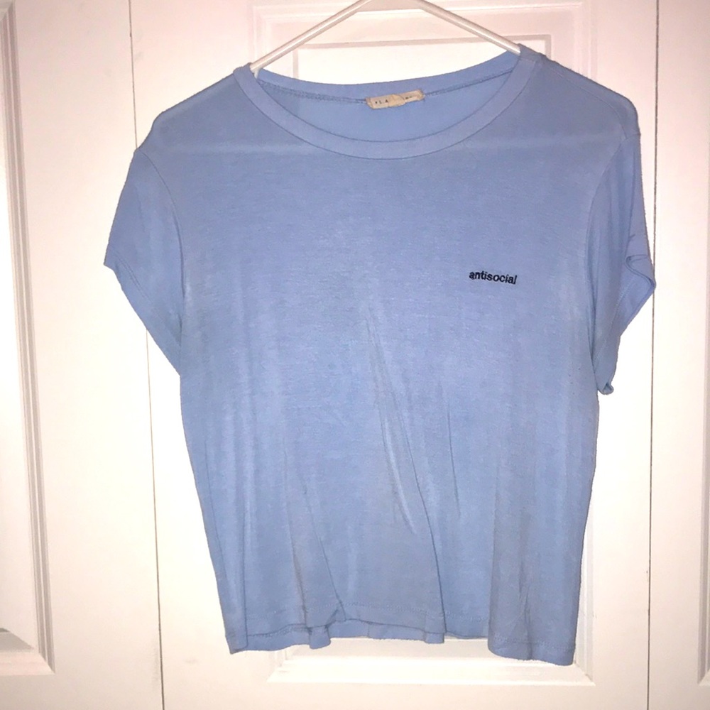 Baby blue short sleeve shirt! Girls size M